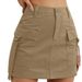 Women's Clothing Low Waist Workwear Skirt Pocket Pure Cotton Mini Comfortable Hip Lifting Casual Short Skirt_ecoleips.com