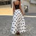 Women's Clothing Polka Dot High-Waisted Full Skirt Spring/Summer American French Resort Style_ecoleips.com
