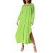 FD1038 In Stock 2024 Spring New Women's Solid Color Turn-down Collar Mid-length Vacation Cotton-linen Shirt Dress_ecoleips.com