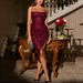 Sequin Pleated Slit Dress – Backless Suspender Skirt For Evening & Party Glam_ecoleips.com