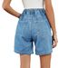 Women's Clothing Summer Washed Elastic Waist Workwear Casual Denim Shorts_ecoleips.com