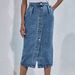 Women’s Clothing INS Fashion high waist single breasted denim skirt_ecoleips.com