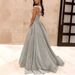 Women's Clothing New Tube Top Shiny Long Swing A Line Slimming Evening Dress_ecoleips.com
