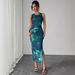 2026 Summer New Women's Sleeveless Printed Mesh Bodycon Dress For European And American Cross-Border Independent_ecoleips.com