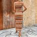 2025 Spring New Women's Fashion Casual Striped Holiday Style Sleeveless Square Neck Dress For Women_ecoleips.com