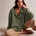 Cross-border Popular Oversized Sweatshirt With Decorative Lines Stylish Design, Women's Lantern Sleeve, Turn-down_ecoleips.com