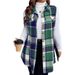 Verve Autumn Winter New Women's Fashion Plaid Sleeveless Turn-down Collar Side Pocket Shirt Vest_ecoleips.com