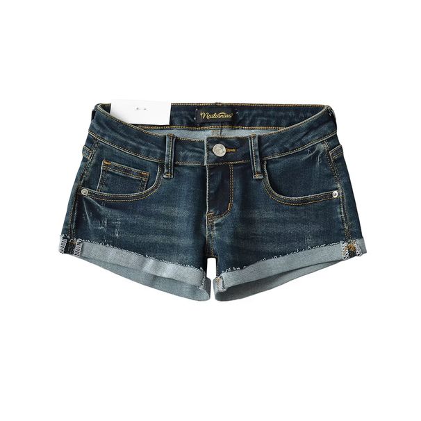2025s Ins Style Low Waist Jeans For Women 2025 Summer New One Button Cuffed Sexy Long Leg Hot Pants_ecoleips.com