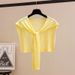 Women's Clothing Versatile Knitted Shawl Women's Shirt Outer Wear Fashionable Small Waistcoat Scarf_ecoleips.com