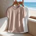 Women's Clothing Women's Casual Round Neck Short Sleeve T-Shirt Style Plain Sports Top Solid Color Loose Two Piece Set_ecoleips.com