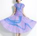 Women's Clothing Elegant Slim T Shirt Plant Flower Pleated Skirt Two Piece Design Niche Fashion Suit_ecoleips.com