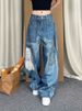 Women’s Clothing large size patch patchwork printed jeans women's autumn and winter new hot girl design mopping trousers_ecoleips.com