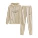 Unisex Autumn Winter Letter Print Hooded Sweatshirt & Jogger Set - Cozy Casual Loungewear For Men & Women_ecoleips.com