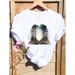 Cross-border Supply Women's Short-sleeve T-shirt With Letter And Geometric Pattern_ecoleips.com