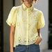 Women's Clothing Women's Style Fashionable Rhinestone Embellished Puff Sleeve Shirt Loose Fitting Heavy Duty Top_ecoleips.com