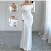 Sexy Cross-Back Bodycon Dress – Long Sleeve Wrap Front Bandage Midi Dress (Black/White, S-XL)_ecoleips.com