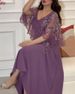 Women's Clothing Middle East Embroidered Shawl A Line V Neck Evening Dress_ecoleips.com