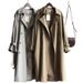 Mid-Length Trench Coat, Feminine Temperament, British Style, Versatile Drape, Waist Slimming, French Casual Coat_ecoleips.com