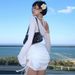 High-profile European And American Cross-border 2026 Spring-summer Sexy Fashion Ruched Cover-up Sheer Asymmetrical Neck_ecoleips.com