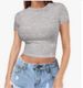 Women's Clothing Women's Round Neck Short Sleeve T-Shirt Style Fashionable Thin Pullover Top For Hot Summer Navel Baring Milk Silk Female Clothing_ecoleips.com