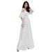 Women's White Evening Gown Elegant Off-the-Shoulder Dress Sophisticated Banquet Wear Suitable For Everyday And Birthday Occasions New_ecoleips.com