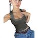 Y2k Halter Neck Tops For Women, Summer Basic Cami Tshirt Streetwear Sexy Style Solid Color Cropped Tee_ecoleips.com