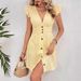In Stock: New European And American Cross-border Women's Clothing, Summer Elegant Striped Print V-neck Flutter_ecoleips.com