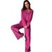 Pink Comfortable Warm Sleeve Long Pants Pajama Set European And American Autumn New Women's Homewear_ecoleips.com
