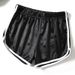 2025s Women's 2025 Summer New Fashion Versatile Smooth Satin Elastic Waistband Sports Shorts_ecoleips.com