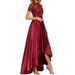 Women's Clothing Temperament Fashion Host Wine Red Engagement Dress Fishtail Dress_ecoleips.com