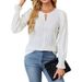 Elegant Autumn/Winter Pure Color Jacquard Round Neck Long-Sleeve Women's Top_ecoleips.com