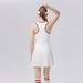 White Tennis Dress Women's Summer Quick-drying Breathable V-neck Sleeveless Pleated Skirt Professional Badminton Sports Skirt_ecoleips.com