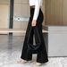 Black Wide Leg Straight Leg Jeans for Women Loose Fit Slimming Cotton Denim Casual Spring/Autumn Summer Independent Website_ecoleips.com