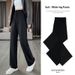 Narrow Wide-Leg Spring And Autumn, Draped Straight-Leg Trousers, Casual For Petite Women, High-Waisted Slimming Suit_ecoleips.com