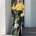 Women's Clothing Women's Suit Fashion Casual V Neck Loose Printed Top Wide Leg Long_ecoleips.com
