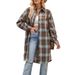 Verve 2025 Women's Autumn Winter New Casual Fashion Loose Long Plaid Shirt Trench Coat_ecoleips.com