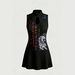 Women's Slim Fit Cheongsam Dress Chinese Style Dragon Pattern Black Sleeveless Short New Summer Design_ecoleips.com
