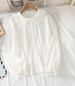 Doll Collar Long Sleeve Shirt College Girls Loose Fungus Edge Lace Shirt_ecoleips.com