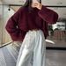 Diyun European And American Simple Fashion Woolen Long Sleeve Solid Color T-Shirt Sweater Women's Clothing 2025 Autumn_ecoleips.com