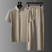 Women's Clothing Ultra Thin Quick Drying Ice Silk Short Sleeve Two Piece Set Comfortable Casual_ecoleips.com