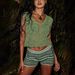 Women's Slim Fit Color Block Shorts Summer Casual Sporty Rainbow Striped Hot Pants European And American Style Dopamine Inducing_ecoleips.com