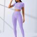 Women's Clothing Suit Women's High Waist Hip Lifting Navel Exposed T Shirt Outdoor Running Training Suit_ecoleips.com