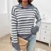Women’s Striped Lapel Sweater – Lightweight Knit Pullover For Spring & Summer (S/M/L/XL)_ecoleips.com