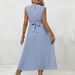 Women's Clothing Summer Women's Wear Strap Design Pleated Dress_ecoleips.com