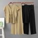Women's round Neck Sleeveless Knit Set Casual Sports Wide Leg Pants Two Piece Set for Spring And Summer Loose Fit_ecoleips.com