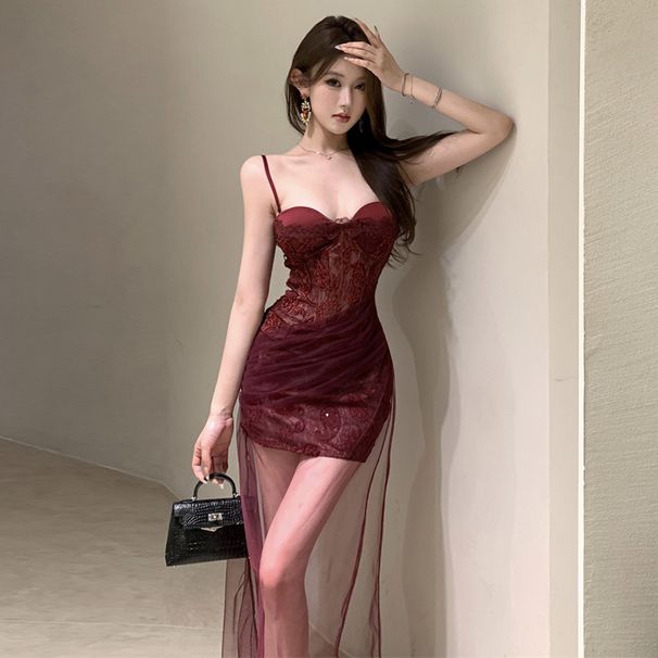 Aria Basics Aria Basics 2424 European, American, And Southeast Asian Foreign Trade Wholesale 2026 Women's Clothing, Stylish Sexy Lace Spliced_ecoleips.com