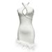 ng2510292 European American Women's Sexy Halter Neck With Rhinestones And Feathers, Backless Knitted Dress, Elegant Party Gown,_ecoleips.com