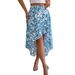 Women's Clothing Spring And Summer Flower Ruffled Mid Length Irregular Skirt_ecoleips.com