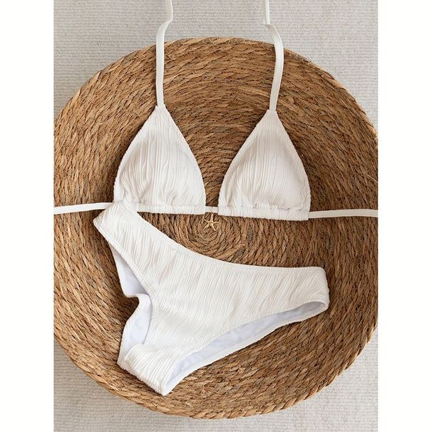 Women's Halter Bikini Set – Adjustable Tied Design & Solid Colors | High-Coverage & Comfortable Fit – Beach, Pool & Resort Swimwear_ecoleips.com