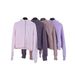 Women's Sporty Hooded Cardigan Scuba Jacket Loose Fitting Fully Zipped Fleece Lined Yoga Hoodie_ecoleips.com